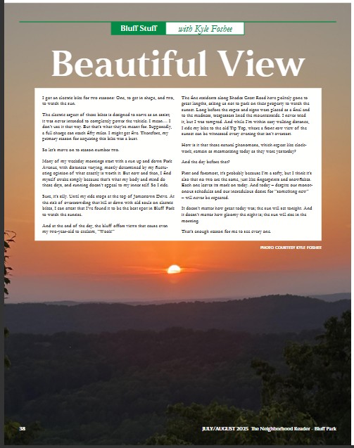 EBikes and Sunshine – My Latest Article in the Bluff Park Neighborhood Reader&nbsp;Magazine