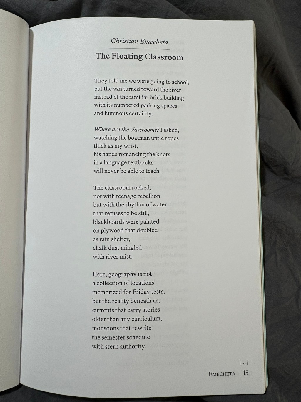 “The Floating Classroom” by Christian Emecheta – A Poem Review… Sort of