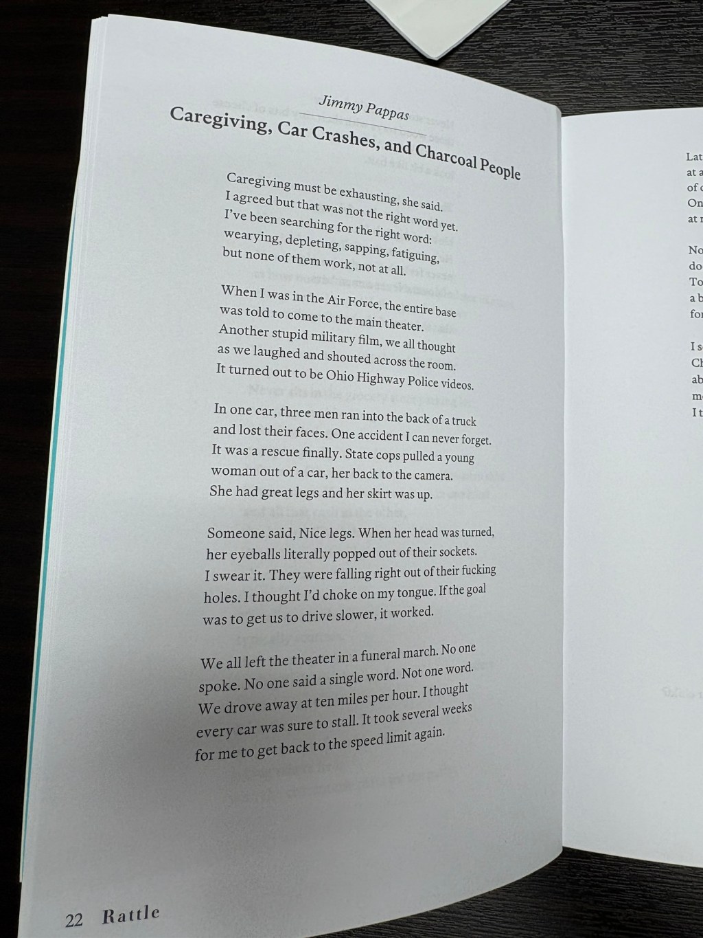 “Caregiving, Car Crashes, and Charcoal People” by Jimmy Pappas – A Poem Review… Sort&nbsp;of