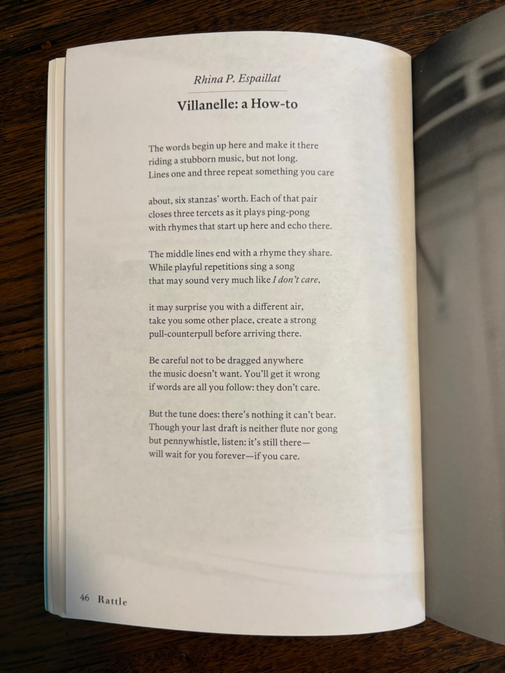 “Villanelle: a how-to” by Rhina P. Espaillat – A Poem Review… Sort of