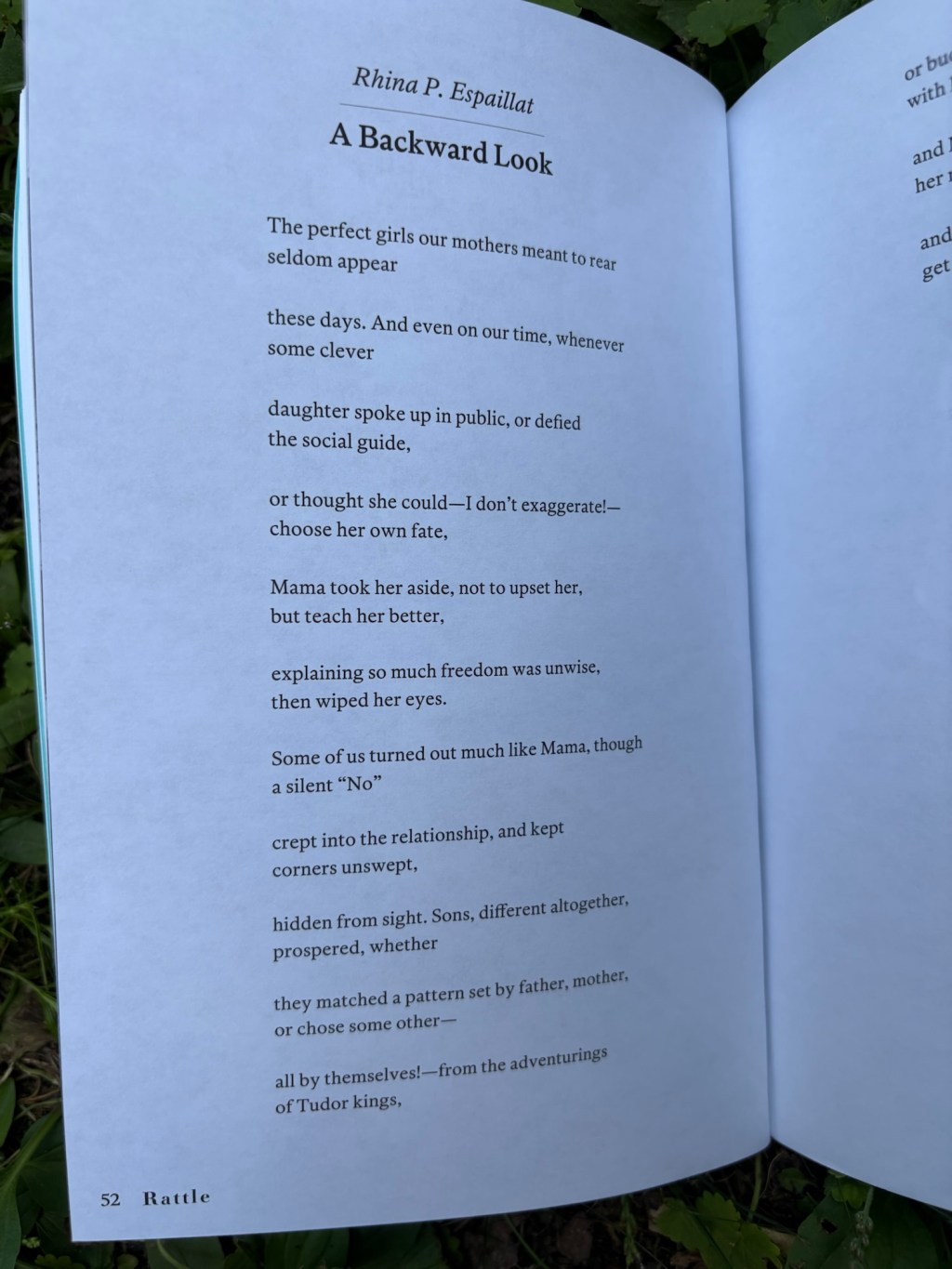“A Backward Look” by Rhina P. Espaillat – A Poem Review… Sort&nbsp;of