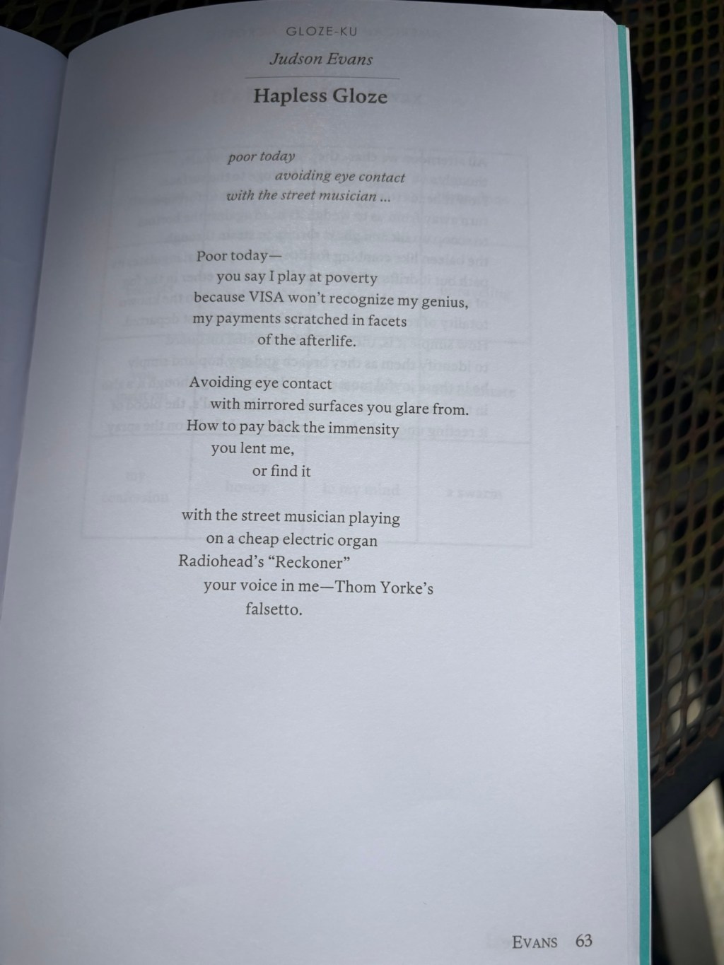 “Hapless Gloze” by Judson Evans – A Poem Review… Sort of