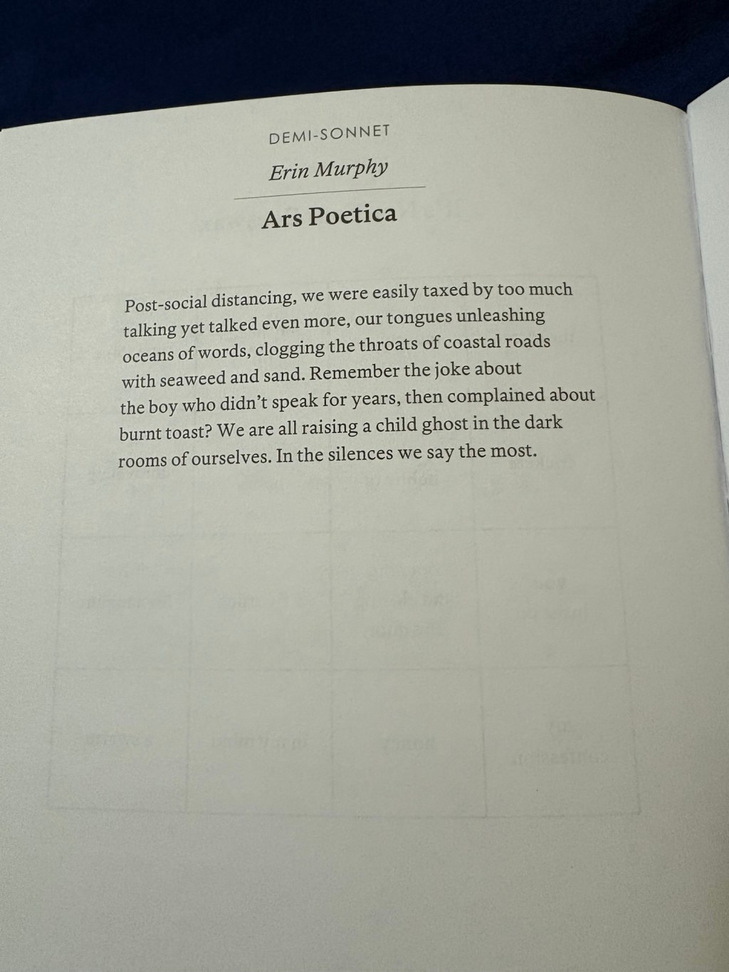 “Ars Poetica” by Erin Murphy – A Poem Review… Sort of